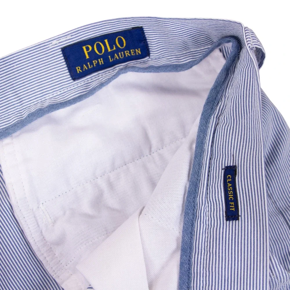 Polo Ralph Lauren Mens 36x34 Blue White Seersucker Stripe Classic Fit Pants